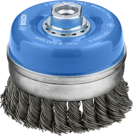 Bosch Metall-Topfbürste 100 mm für Winkelschleifer.