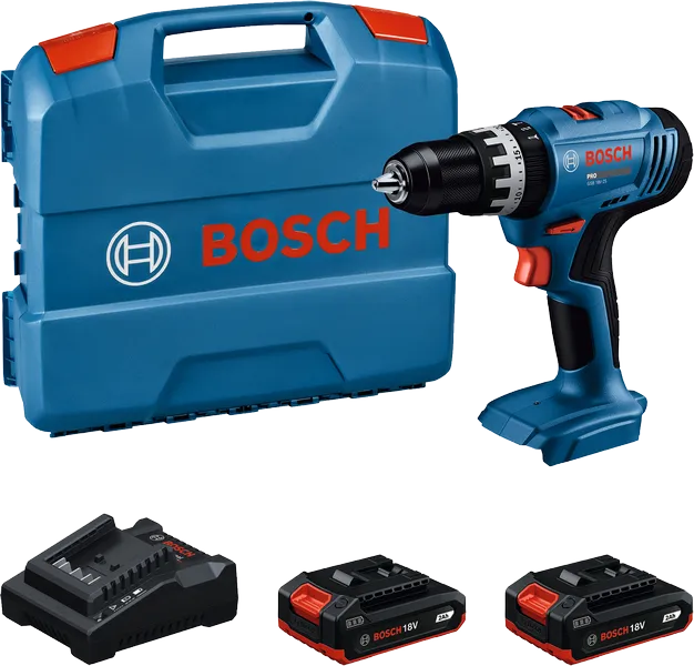 Bosch GSB 18V-25 Akku-Bohrschrauber-Set mit Koffer und Akkus.