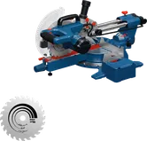 Bosch GCM305-216S Kapp- und Gehrungssäge mit zusätzlichem Sägeblatt.