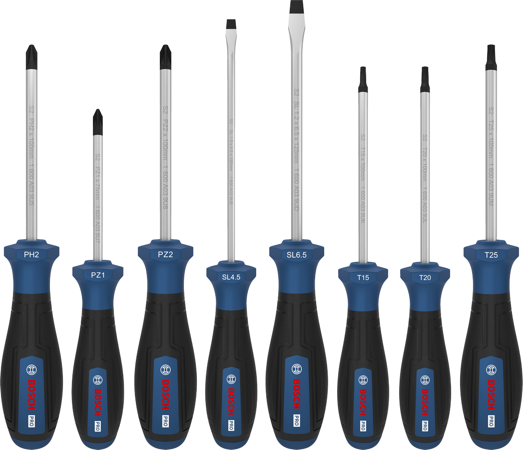 PRO Schraubendreher PH/PZ/SL/TX-Set, 6-tlg.