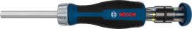 Bosch Bit-Ratschenschraubendreher mit 12-teiligem Bit-Magazin.