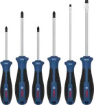 Bosch Schraubendrehersatz PH/PZ/SL, Schäfte aus Chrom-Vanadium-Stahl.