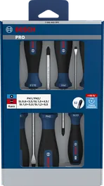 Bosch PRO Schraubendreher-Set PH/SL 6-teilig mit S2-Schäften.