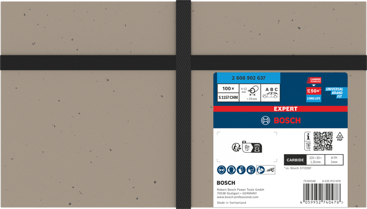 Bosch EXPERT Fahrzeugrettung S1157CHM Säbelsägeblätter, 100er-Packung.