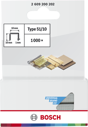 Bosch Flachdrahtklammern Typ 51/10 für universelle Markenpassform.
