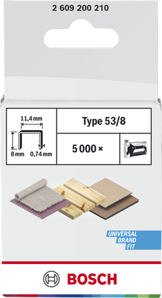 Bosch Feindrahtklammern Typ 5 3/8, 5000er-Packung für Heftgeräte.