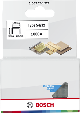 Bosch Flachdrahtklammern Typ 54/12 für universelle Markenpassform.