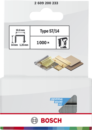 Bosch Flachdrahtklammern Typ 57/14 für Heftgeräte.