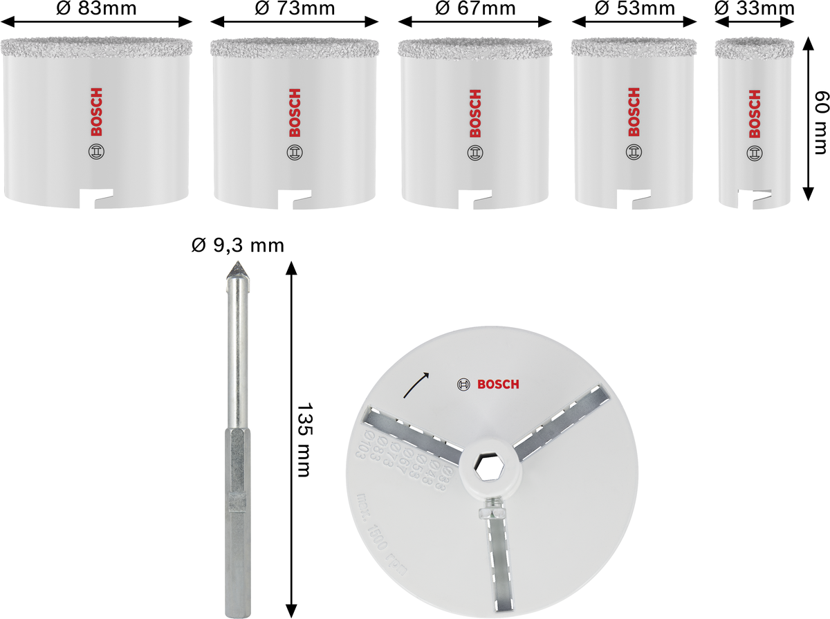 Adapter-Set für Ziegelstein und weiche Fliesen