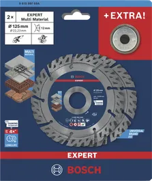 Bosch EXPERT Multi Material Diamanttrennscheibe 125 mm mit Klickmutter.