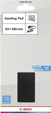 Bosch Schleifteller 93 x 185 mm für lange Lebensdauer.