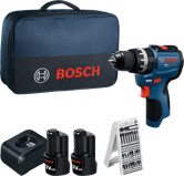 Bosch GSB 12V-31 Akku-Bohrschrauber-Set mit Koffer und Zubehör.