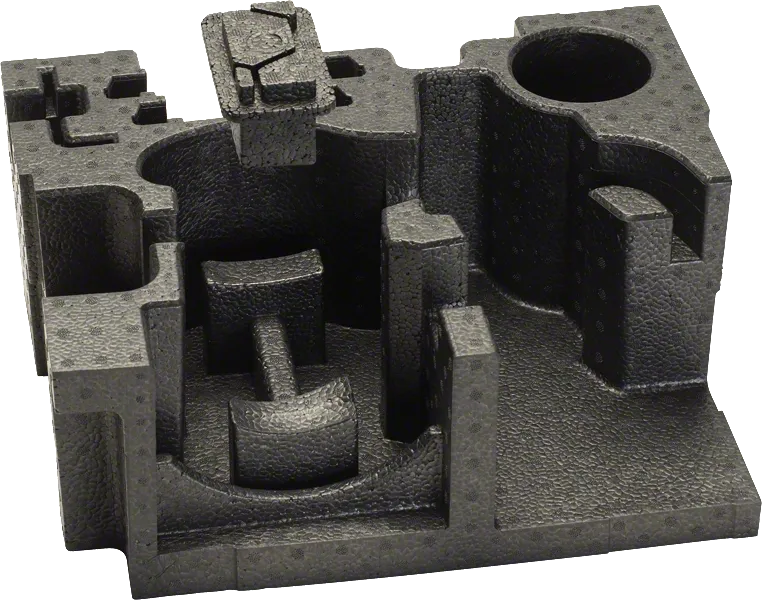 Bosch Styroporeinsatz zur Werkzeugzubehöraufbewahrung.