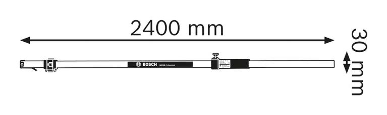 Dimensions de la tige de mesure.