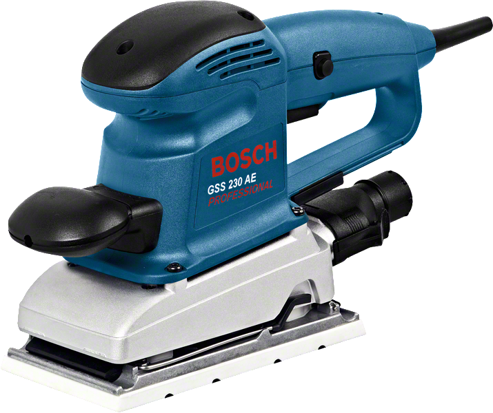 Ponceuse orbitale Bosch GSS 230 AE avec poignée ergonomique.