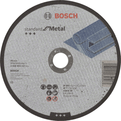 Bricoland - Consommables machines - Disque à tronçonner - à moyeu plat  Expert for Metal - 125 mm, 2,5 mm - Bosch