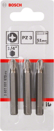 Coffret d'embouts de tournevis Bosch PZ3 51 mm.