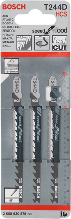 Lames de scie sauteuse Bosch T 244 D, lot de 3.