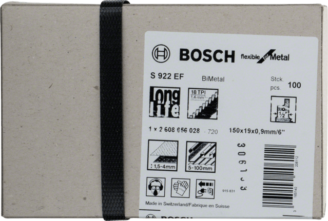 Bosch 2607010906 Set de 6 Lames de scie sauteuse wood and metal 922 ef/ s 922 bf / s 1122 ef/ s 1122 bf/ s 1122 vf 2x 