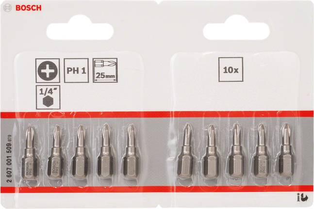 Embouts de tournevis extra durs Bosch PH1 25 mm 10x.