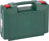 Coffret plastique Bosch K avec poignée et loquets rouges.