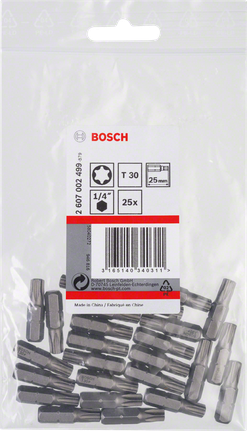 Embouts de tournevis Bosch T30 25 mm, paquet de 25.