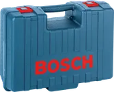 Coffret en plastique Bosch avec poignée pour le rangement des outils.