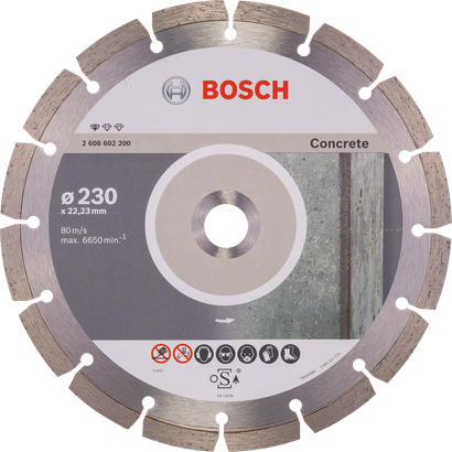Disque à tronçonner diamanté Bosch Standard pour béton 230 mm.