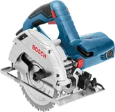 Scie circulaire sans fil Bosch GKS 165 avec poignée ergonomique.