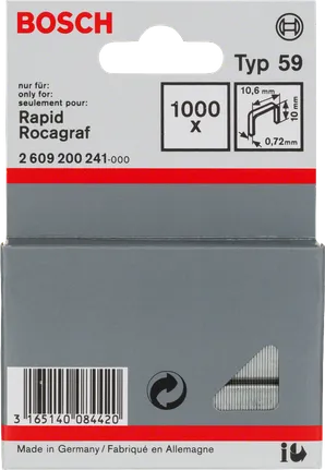 Agrafes Bosch Typ 59, paquet de 1000, 10,6 mm.