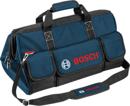 Sac à outils Bosch avec bandoulière et poches avant.