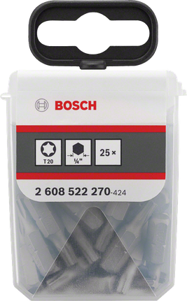 Boîte Bosch TicTac T20 Embouts de tournevis extra durs de 25 mm.