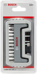 Coffret de 12 embouts de tournevis Bosch dans un support compact.