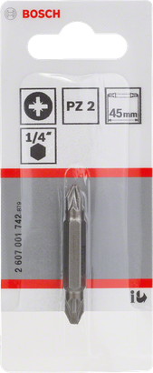Embout de tournevis Bosch PZ2 45 mm pour vis Pozidriv.