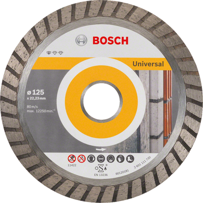 Disque à tronçonner diamanté universel Bosch pour matériaux de construction.