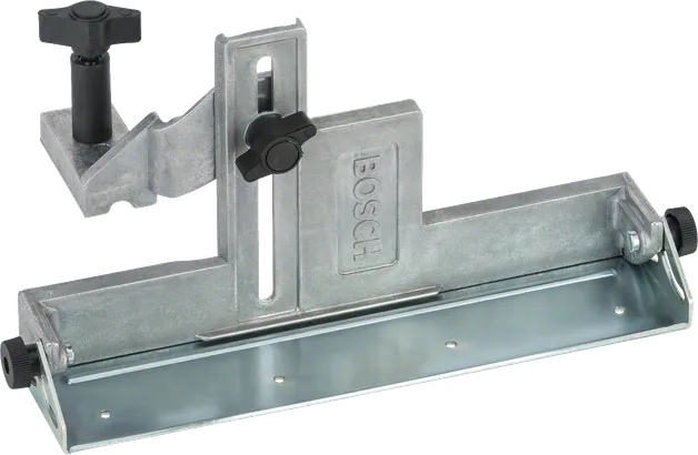 Guide parallèle et angulaire Bosch pour une coupe précise.