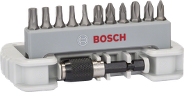 Jeu d'embouts de tournevis Bosch 11 pièces avec porte-embout.