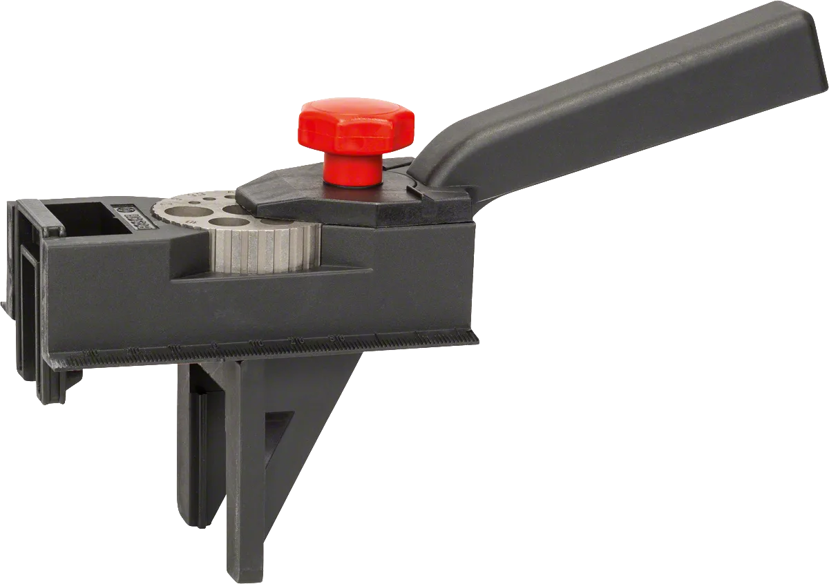 Guide de perçage pour chevilles Bosch avec poignée réglable.