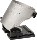 Cage de toupie coudée Bosch avec base inclinable réglable.