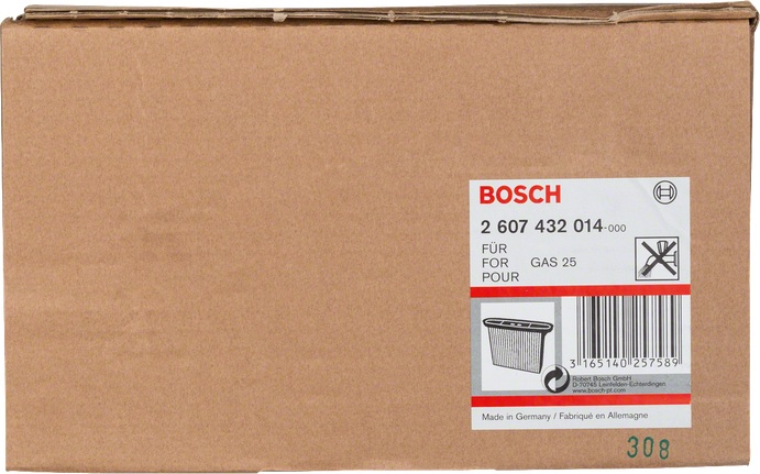 Boîtier de filtre à soufflet en cellulose Bosch .