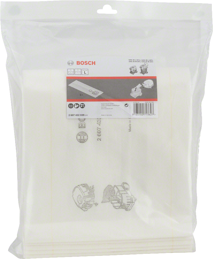 Pack de sacs filtrants humides Bosch.