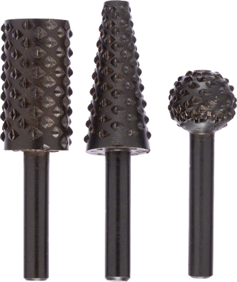 Jeu de 3 fraises à main levée Bosch 16 mm pour façonner le bois.