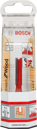 Fraise Bosch Expert pour bois 8 mm pour une coupe nette du bois.