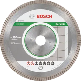 Disque à tronçonner diamanté Bosch pour céramique extra-propre turbo.