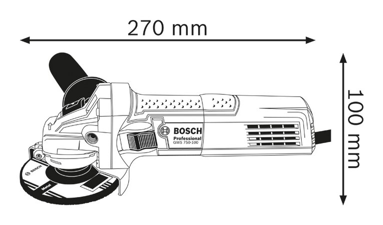 Meuleuse d'angle BOSCH GWS750 - 125mm - 750W - Métal - 11000 tours/min -  Cdiscount Bricolage