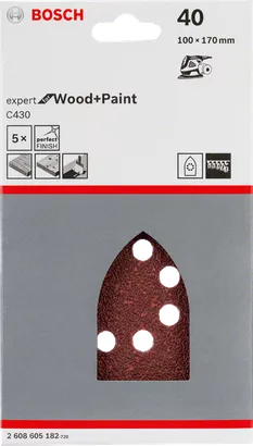 Ensemble de 5 feuilles abrasives Bosch C430.