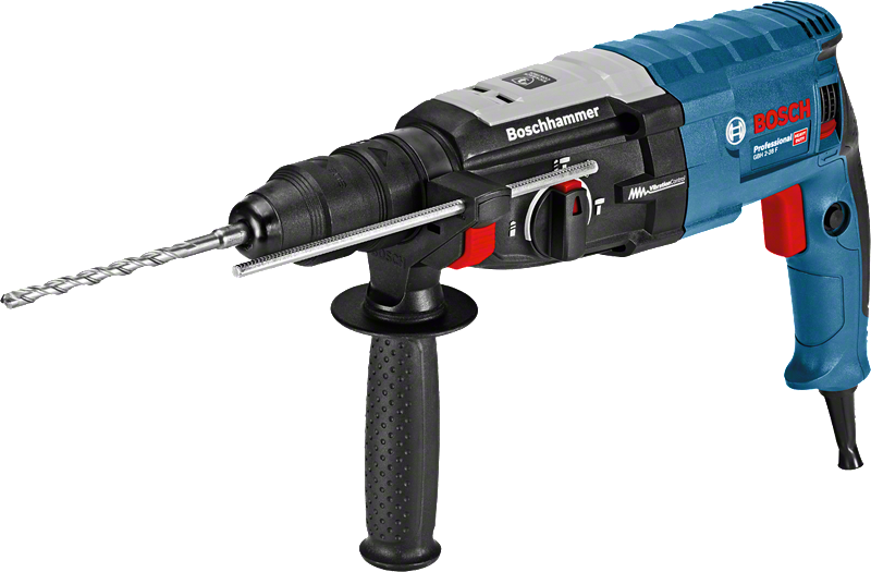 Marteau perforateur Bosch GBH 2-28 F avec poignée auxiliaire.