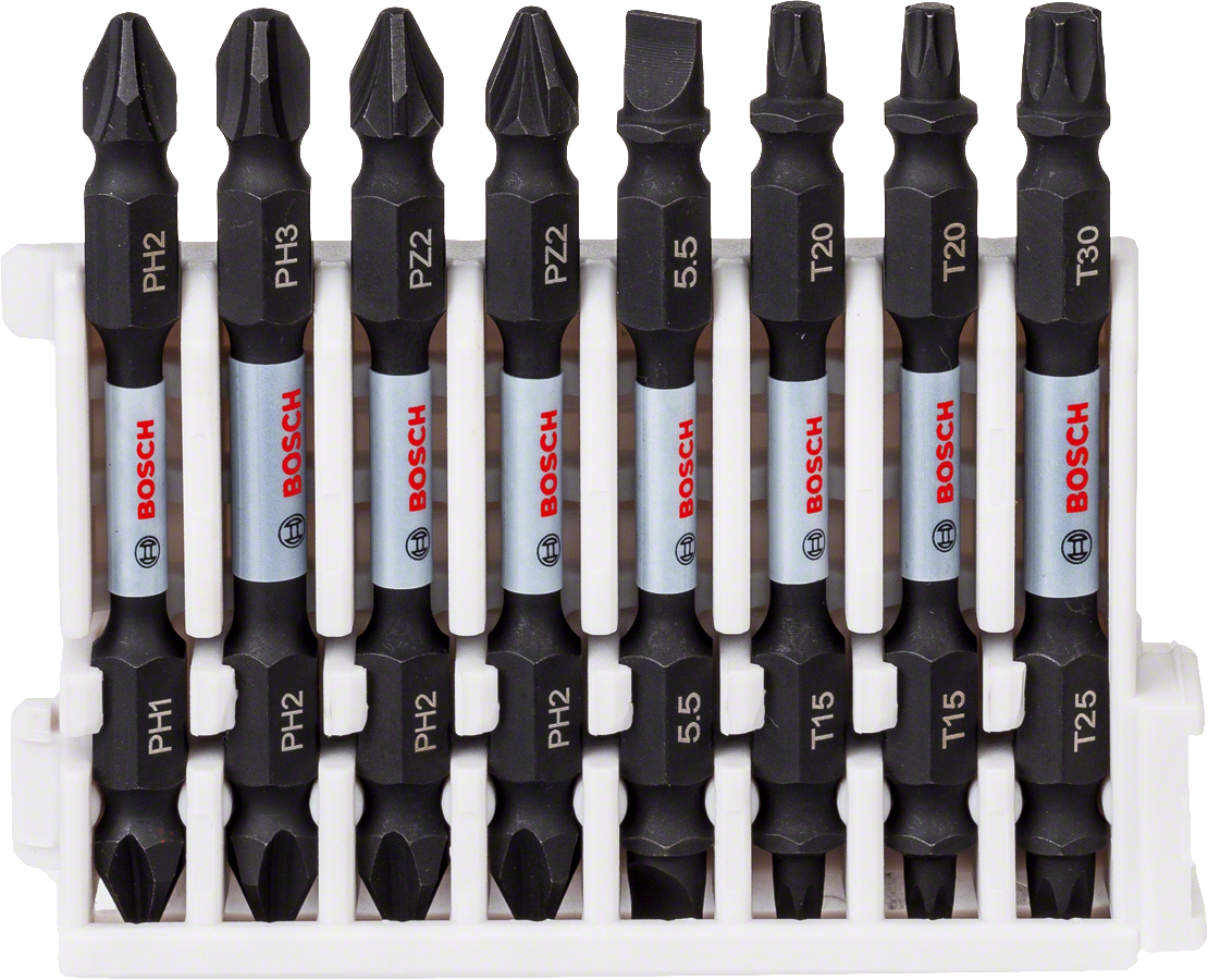 Pack d'embouts de tournevis Bosch Impact Control, ensemble de 8 pièces.