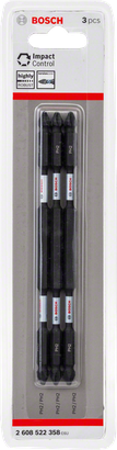 Embouts de tournevis à impact Bosch PH2 Impact Control 3 pièces.