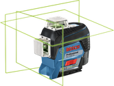 Outil de nivellement laser Bosch GLL 3-80 CG avec lignes vertes.